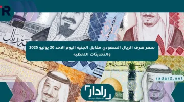 سعر صرف الريال السعودي مقابل الجنيه اليوم الأحد 20 يوليو 2025 والتحديثات اللحظية